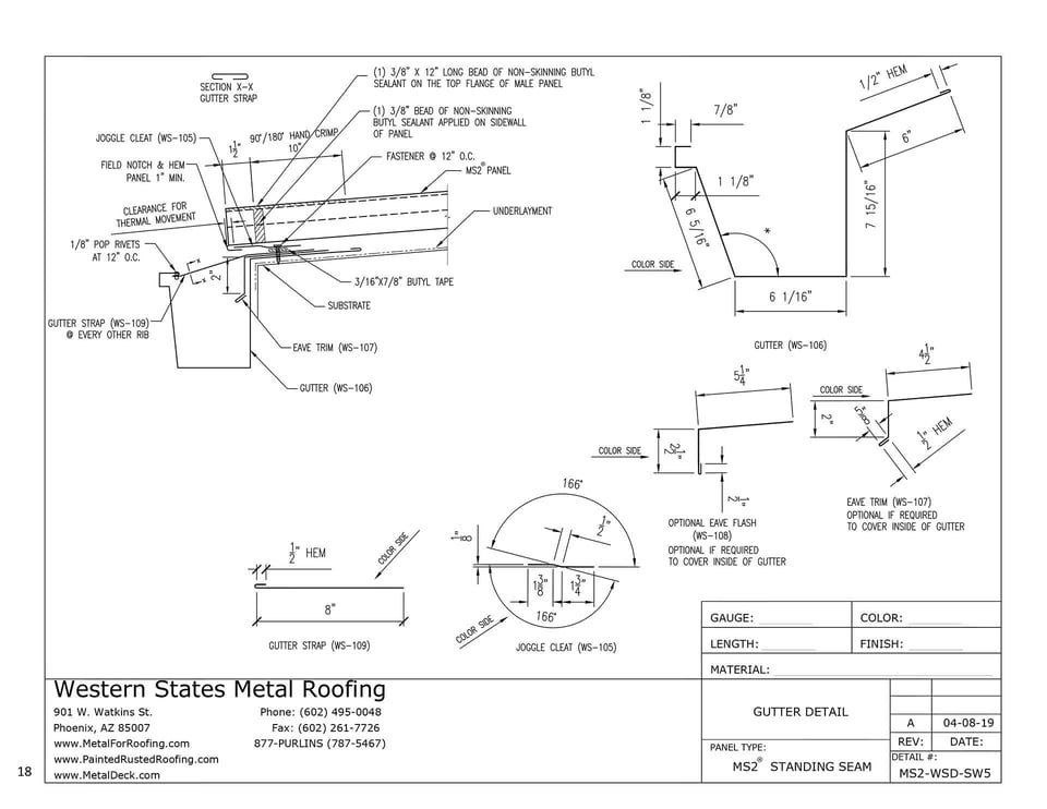 Gutter Splice | MS2 Mechanically Seamed Roofing