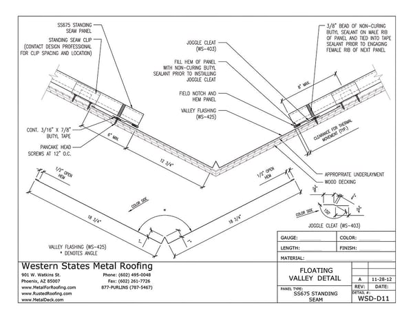 Floating Valley Flashing For Standing Seam Metal Roofing