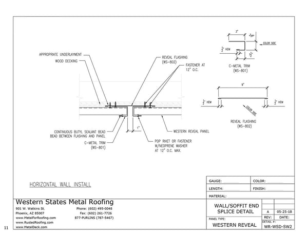 C Metal Trim | Detail Installation Types | Western Reveal®