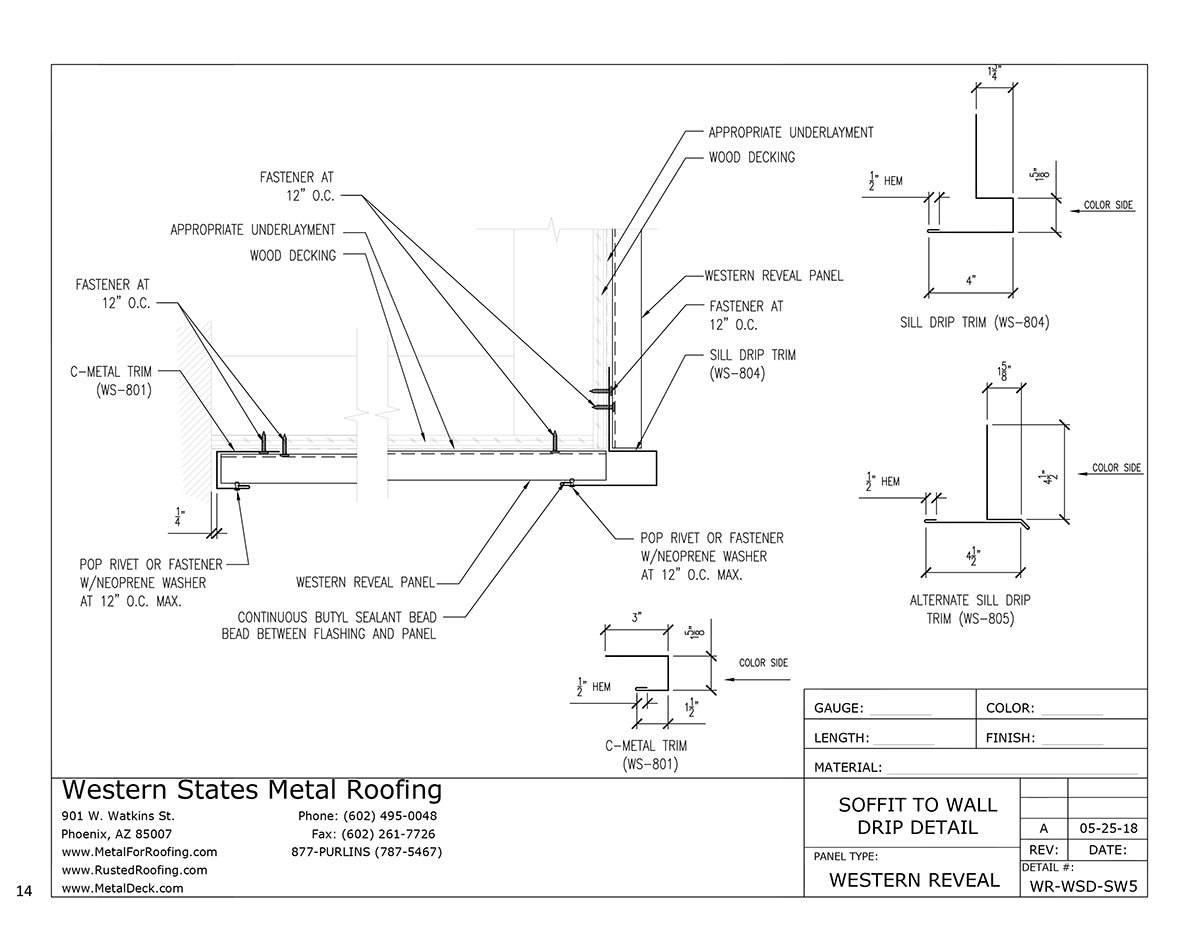 Soffit To Wall Detail | Western Reveal® Metal Soffit Panel