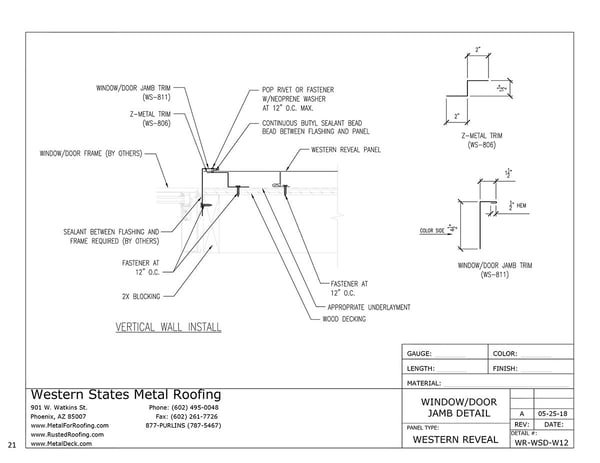 Jamb Trim For Windows And Doors - Vertical Install | Western Reveal®