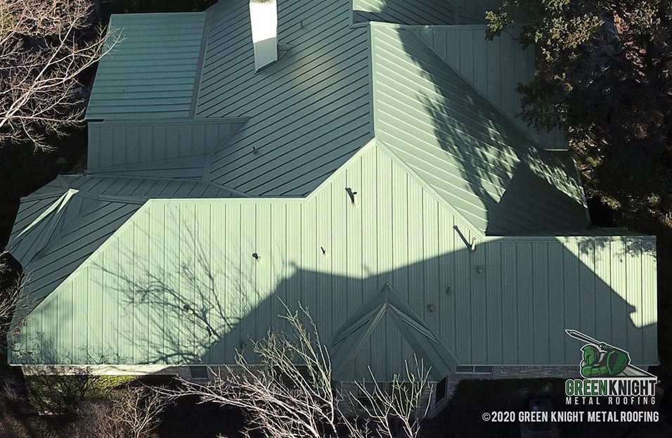 patina green steel roof