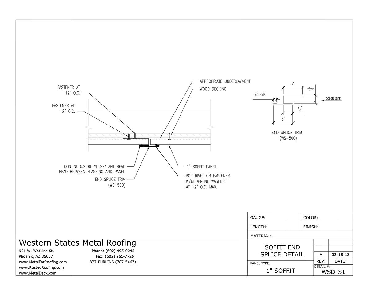 Part #WS-500 End Splice for T-Groove Wall/Siding Panels