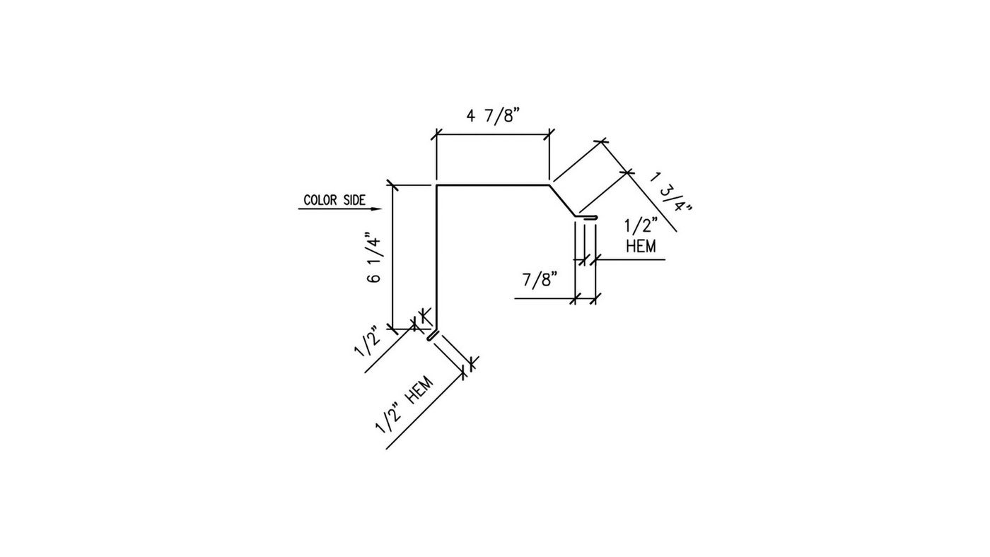 Part #WS-311 Gable Flashing for Western Rib® (7.2 Panel)